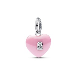 Pandora Pink Ceramic Heart Padlock Dangle Charm Pandora Pink Ceramic Heart Padlock Dangle Charm