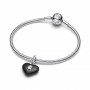 Pandora Matte Black Ceramic Heart Padlock Dangle Charm Pandora Matte Black Ceramic Heart Padlock Dangle Charm