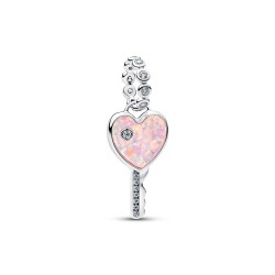 Pandora Opalescent Heart Key Dangle Charm Pandora Opalescent Heart Key Dangle Charm