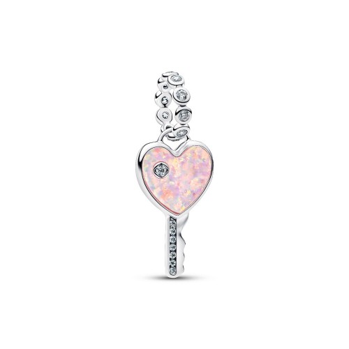 Pandora Opalescent Heart Key Dangle Charm Pandora Opalescent Heart Key Dangle Charm