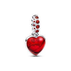 Pandora Red Murano Glass Heart Double Dangle Charm Pandora Red Murano Glass Heart Double Dangle Charm