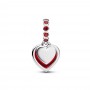 Pandora Red Murano Glass Heart Double Dangle Charm Pandora Red Murano Glass Heart Double Dangle Charm