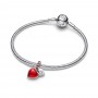 Pandora Red Murano Glass Heart Double Dangle Charm Pandora Red Murano Glass Heart Double Dangle Charm