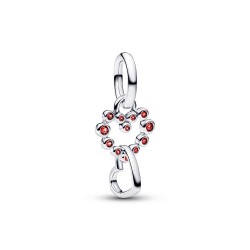 Pandora Connected Hearts & Red Stones Dangle Charm Pandora Connected Hearts & Red Stones Dangle Charm