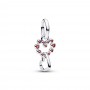 Pandora Connected Hearts & Red Stones Dangle Charm Pandora Connected Hearts & Red Stones Dangle Charm