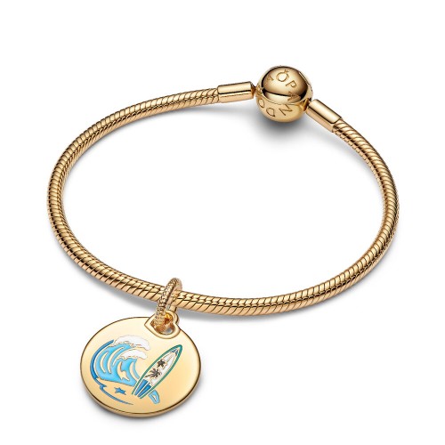 Pandora Surfing Round Tag Dangle Charm Pandora Surfing Round Tag Dangle Charm
