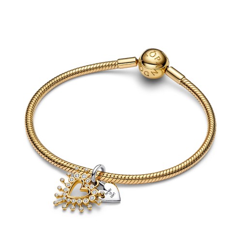 Pandora Radiant Heart Double Dangle Charm Pandora Radiant Heart Double Dangle Charm