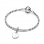 Pandora Engravable Heart Pink Stone Dangle Charm Pandora Engravable Heart Pink Stone Dangle Charm