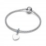Pandora Engravable Heart Blue Stone Dangle Charm Pandora Engravable Heart Blue Stone Dangle Charm