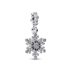 Pandora Opalescent Snowflake Double Dangle Charm Pandora Opalescent Snowflake Double Dangle Charm