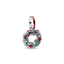 Pandora Holiday Wreath Double Dangle Charm Pandora Holiday Wreath Double Dangle Charm