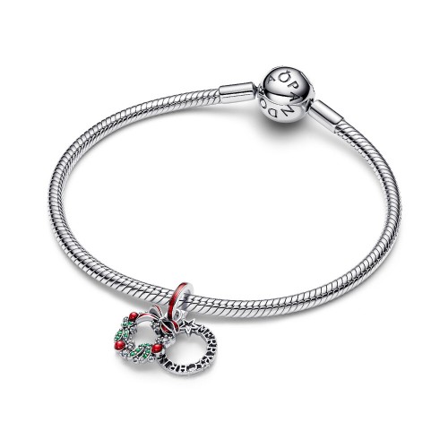 Pandora Holiday Wreath Double Dangle Charm Pandora Holiday Wreath Double Dangle Charm