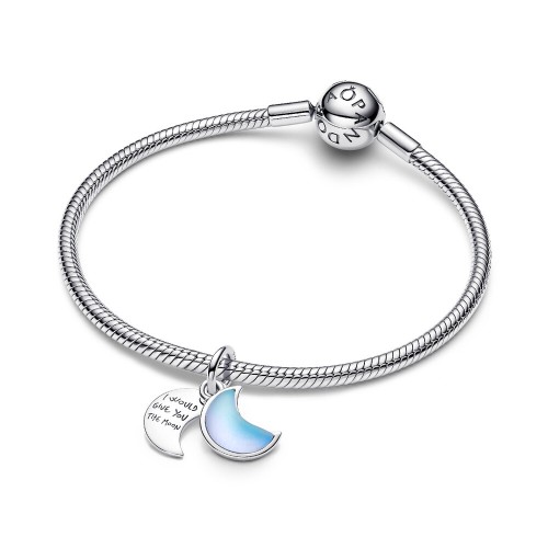 Pandora Crescent Moon Double Dangle Charm Pandora Crescent Moon Double Dangle Charm