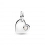 Pandora June Engravable Heart White Stone Dangle Charm Pandora June Engravable Heart White Stone Dangle Charm
