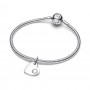 Pandora June Engravable Heart White Stone Dangle Charm Pandora June Engravable Heart White Stone Dangle Charm