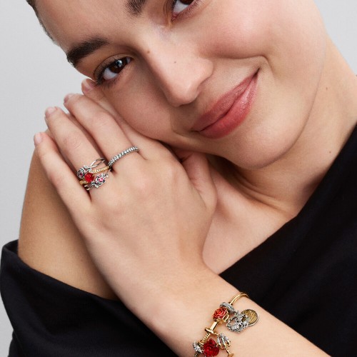 Pandora Disney Beauty and the Beast Enchanted Rose Dangle Charm Pandora Disney Beauty and the Beast Enchanted Rose Dangle Charm