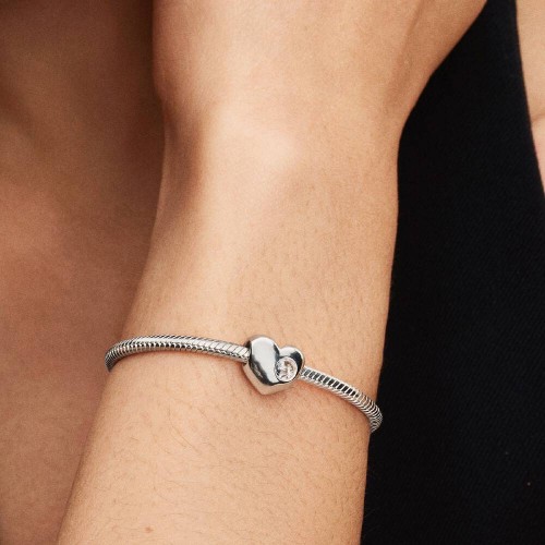 Pandora Engravable Clear Stone Heart Charm Pandora Engravable Clear Stone Heart Charm