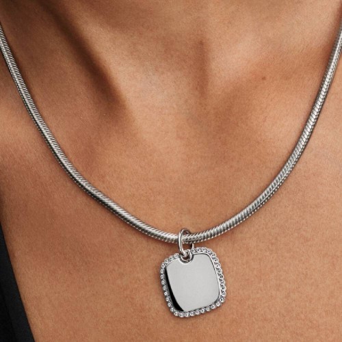 Pandora Engravable Square Tag Pendant Pandora Engravable Square Tag Pendant