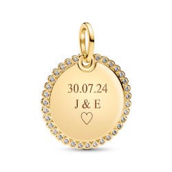 Pandora Engravable Round Tag Pendant Pandora Engravable Round Tag Pendant