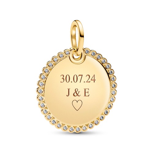Pandora Engravable Round Tag Pendant Pandora Engravable Round Tag Pendant