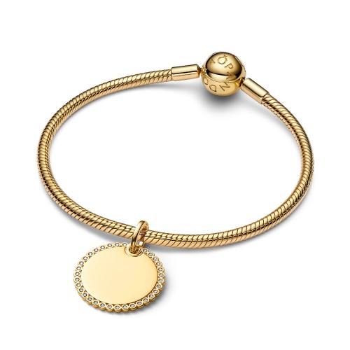 Pandora Engravable Round Tag Pendant Pandora Engravable Round Tag Pendant