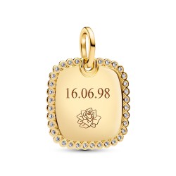 Pandora Engravable Square Tag Pendant Pandora Engravable Square Tag Pendant