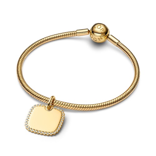 Pandora Engravable Square Tag Pendant Pandora Engravable Square Tag Pendant