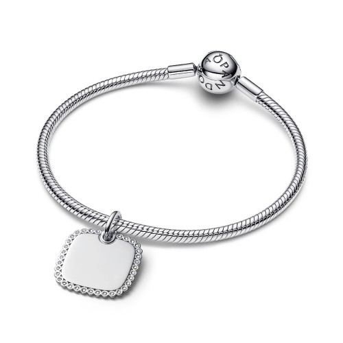 Pandora Engravable Square Tag Pendant Pandora Engravable Square Tag Pendant