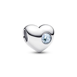 Pandora Engravable Sea Aqua Blue Stone Heart Charm Pandora Engravable Sea Aqua Blue Stone Heart Charm