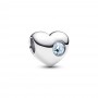 Pandora Engravable Sea Aqua Blue Stone Heart Charm Pandora Engravable Sea Aqua Blue Stone Heart Charm
