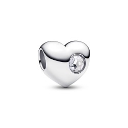 Pandora Engravable Clear Stone Heart Charm Pandora Engravable Clear Stone Heart Charm
