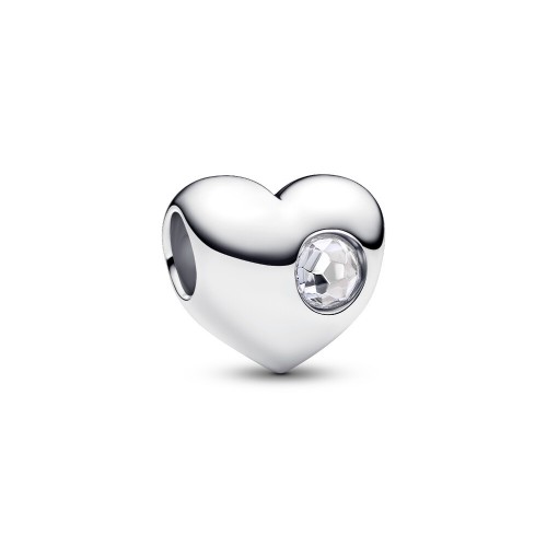 Pandora Engravable Clear Stone Heart Charm Pandora Engravable Clear Stone Heart Charm