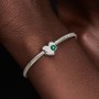 Pandora Engravable Green Stone Heart Charm Pandora Engravable Green Stone Heart Charm