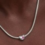 Pandora Engravable Purple Stone Heart Charm Pandora Engravable Purple Stone Heart Charm