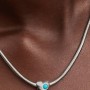 Pandora Engravable Turquoise Blue Stone Heart Charm Pandora Engravable Turquoise Blue Stone Heart Charm