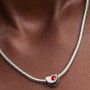 Pandora Engravable Red Stone Heart Charm Pandora Engravable Red Stone Heart Charm