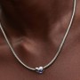 Pandora Engravable Blue Stone Heart Charm Pandora Engravable Blue Stone Heart Charm