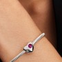 Pandora Engravable True Red Stone Heart Charm Pandora Engravable True Red Stone Heart Charm