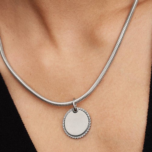 Pandora Engravable Round Tag Pendant Pandora Engravable Round Tag Pendant