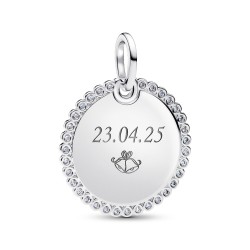 Pandora Engravable Round Tag Pendant Pandora Engravable Round Tag Pendant