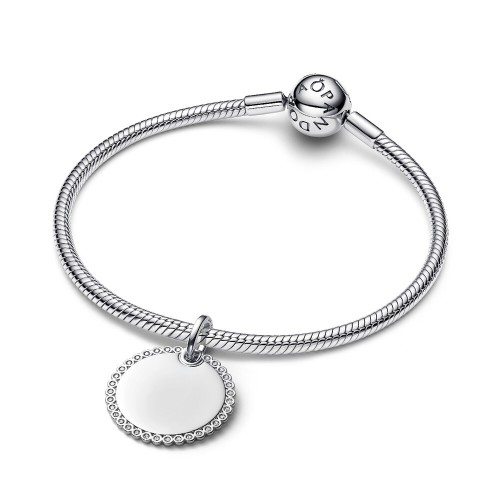 Pandora Engravable Round Tag Pendant Pandora Engravable Round Tag Pendant