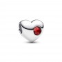 Pandora Engravable Red Stone Heart Charm Pandora Engravable Red Stone Heart Charm