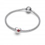 Pandora Engravable Red Stone Heart Charm Pandora Engravable Red Stone Heart Charm