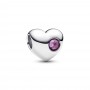 Pandora Engravable Purple Stone Heart Charm Pandora Engravable Purple Stone Heart Charm