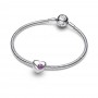 Pandora Engravable Purple Stone Heart Charm Pandora Engravable Purple Stone Heart Charm