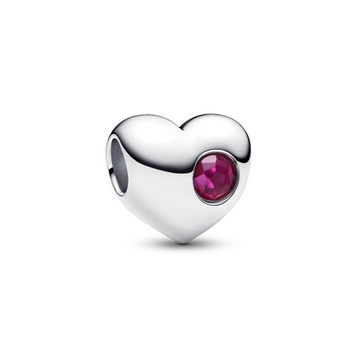 Pandora Engravable True Red Stone Heart Charm Pandora Engravable True Red Stone Heart Charm