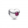 Pandora Engravable True Red Stone Heart Charm Pandora Engravable True Red Stone Heart Charm