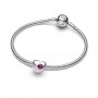 Pandora Engravable True Red Stone Heart Charm Pandora Engravable True Red Stone Heart Charm
