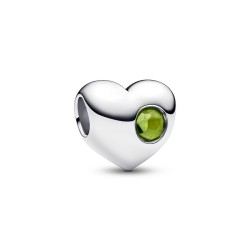 Pandora Engravable Spring Green Stone Heart Charm Pandora Engravable Spring Green Stone Heart Charm