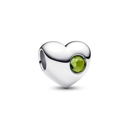 Pandora Engravable Spring Green Stone Heart Charm Pandora Engravable Spring Green Stone Heart Charm